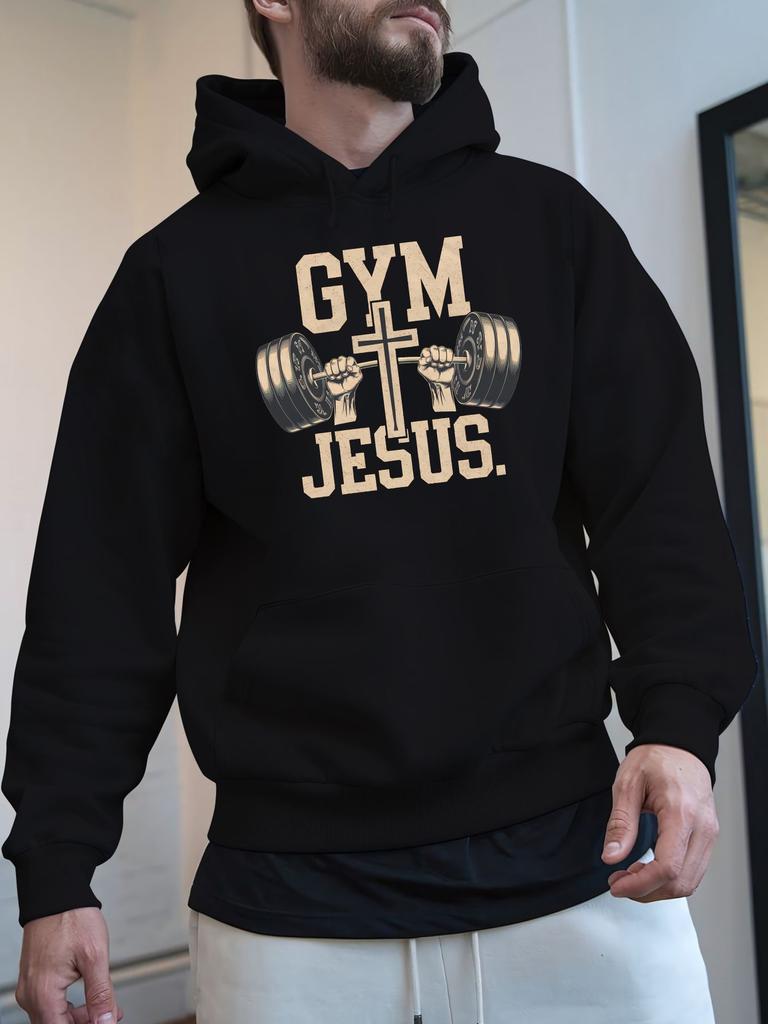 Gym Jesus New Autumn and Winter Velvet Sweatshirt Men's Clothing Free Hoodie Clothes American Tren