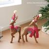 Felt Christmas Table Decor Plastic Base Xmas Elk Statue New Holiday Desktop Ornament  Window Layout