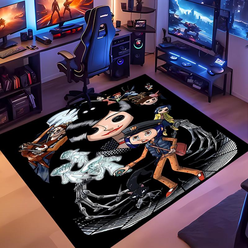 1pc Coraline Entrance Mat, Non-Slip Mat Area Rug,Room Decor, Outdoor Decor, Kitchen Rug,Doormat - Machine Washable, Easy to Clean