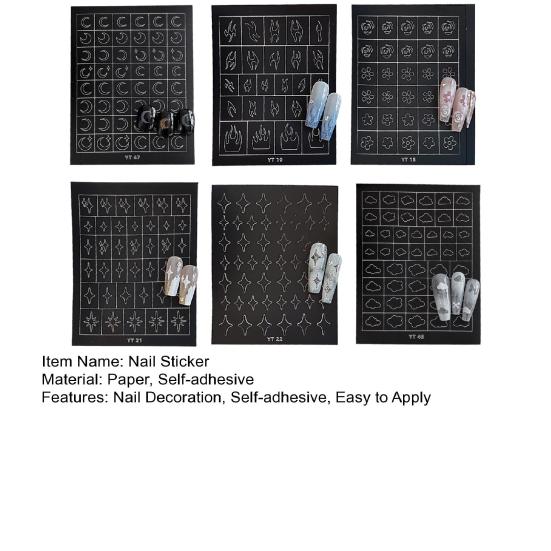 Yousheng 3/6/7/8/9/10 Sheets Nail Art Sticker Self-adhesive Halloween Christmas Butterfly Love Heart Women Fake Nail Decoration Decal