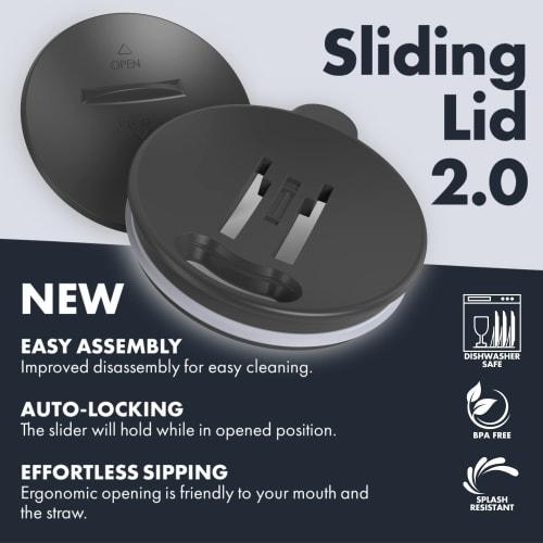 GRANDTIES Premium Vacuum Insulated Mug, 460ml - Easy-Open Slide Lid & Available in 19 Colors, Stainless Steel, Double-Wall Vacuum Insulation, Keeps Dr