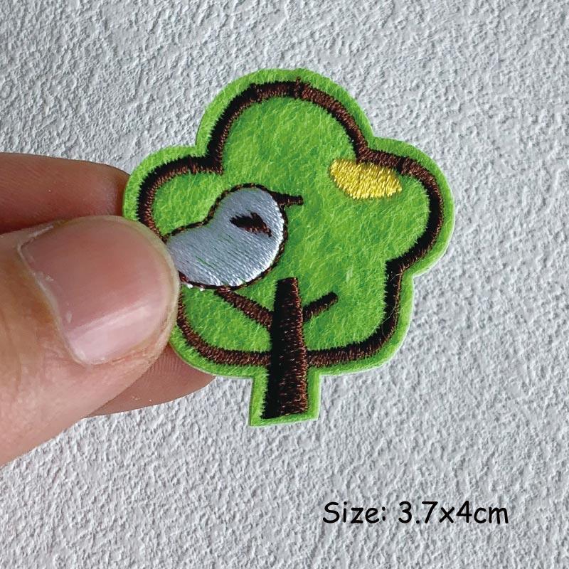 Cartoon Animals Embroidered Iron Patch For Clothing DIY Striped Sewing Patch