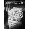 Quartz Watch For Men Moon Phase Auto Date Chronograph Luminous Waterproof Luxury Men's Watch Casual Reloj