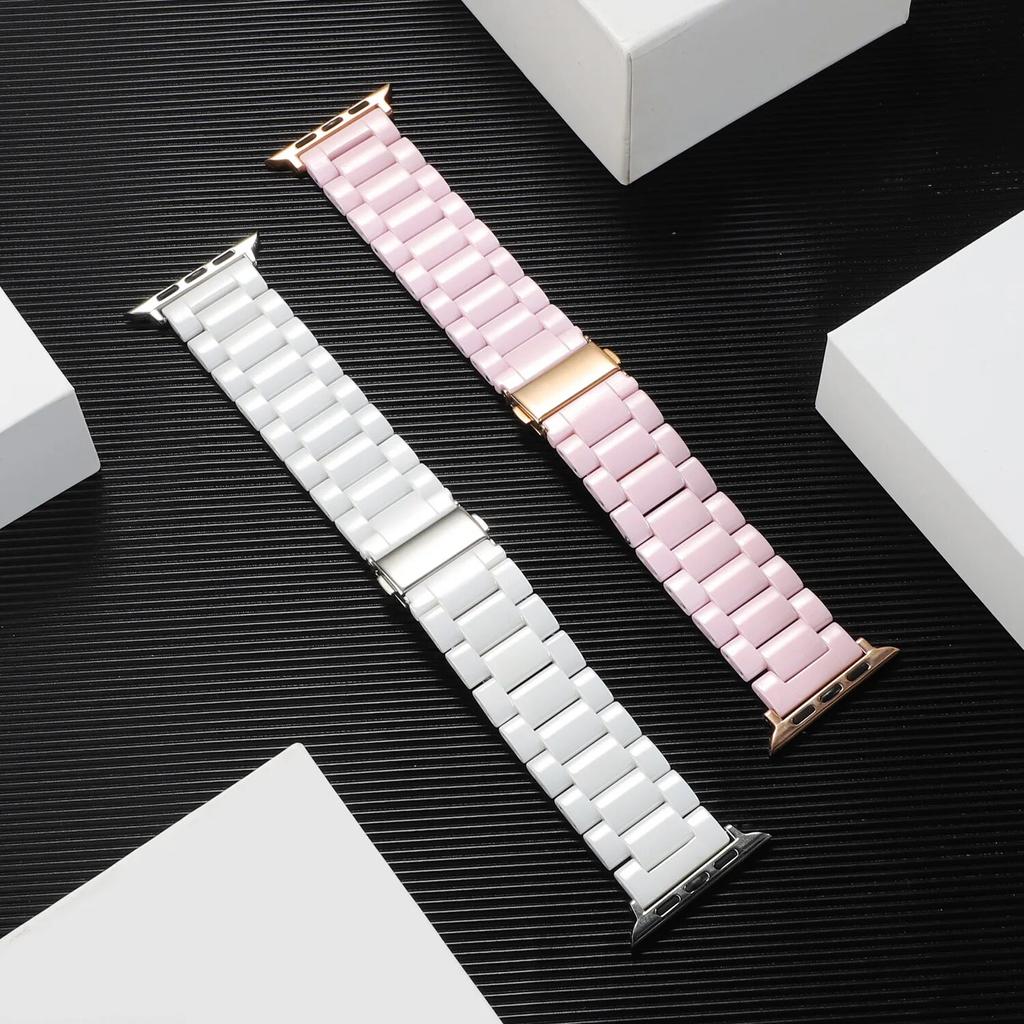 Керамический ремешок для Apple Watch Band 44 мм, 40 мм, 42 мм, 38 мм, аксессуары, браслет с пряжкой-бабочкой для iWatch series 6 se 5 4 3, петля