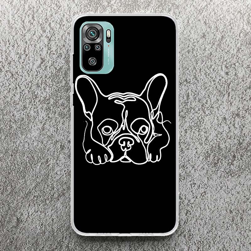 French Bulldog Black White Print Soft Case for Xiaomi Redmi Note 14 13 12S 11S Phone Shell 10 Pro Plus 11E 11T 12 11 10S 5G Cove