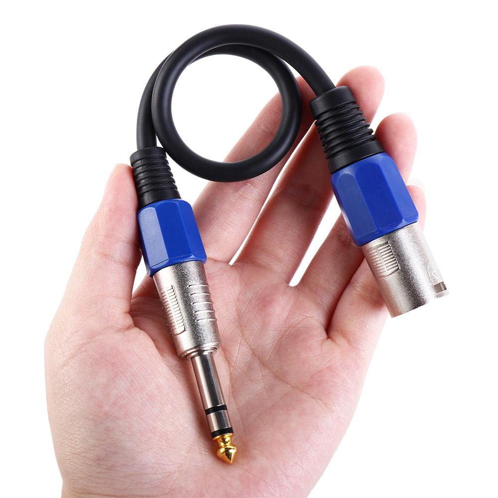 1/4" 6.35mm XLR 3Pin Male Cord 30cm XLR Balance Wire Portable XLR Cable Microphone Adapter