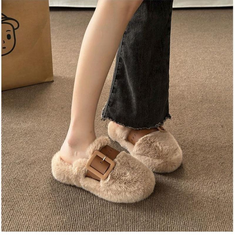 Fashion New Winter Home Slippers Outdoor Winter Thick Bottom Soft Bottom Non-slip Plush Slippers Fashion Women Shoes Zapatos De Mujer