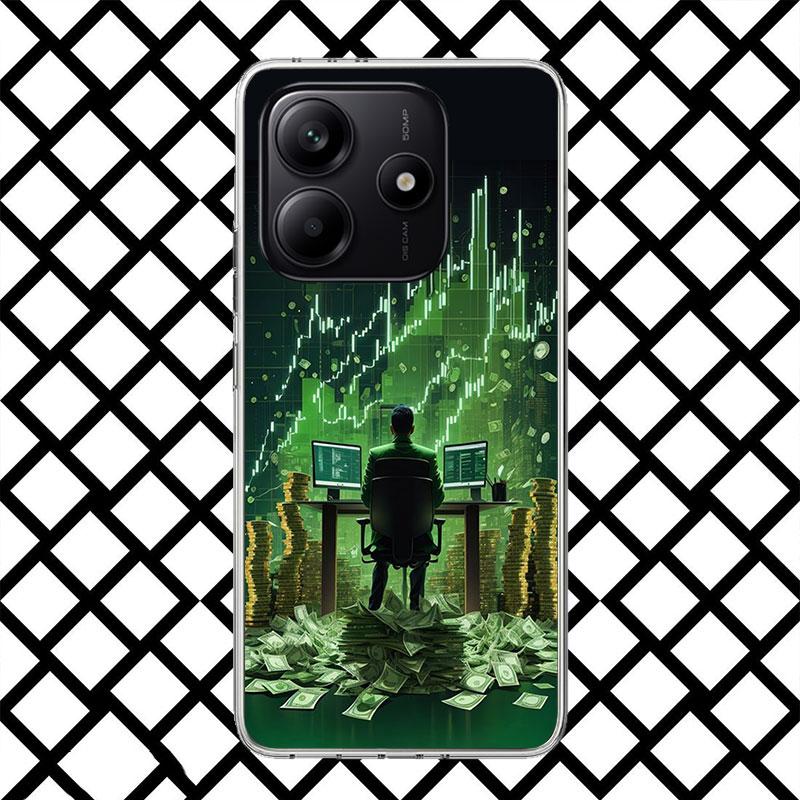 Trade Investment Forex Stock Market Phone Case for Xiaomi Redmi Note 15 14 14S 13 12 12S 11 Pro Plus 11E 11T 11S 10S 5G Soft Cov
