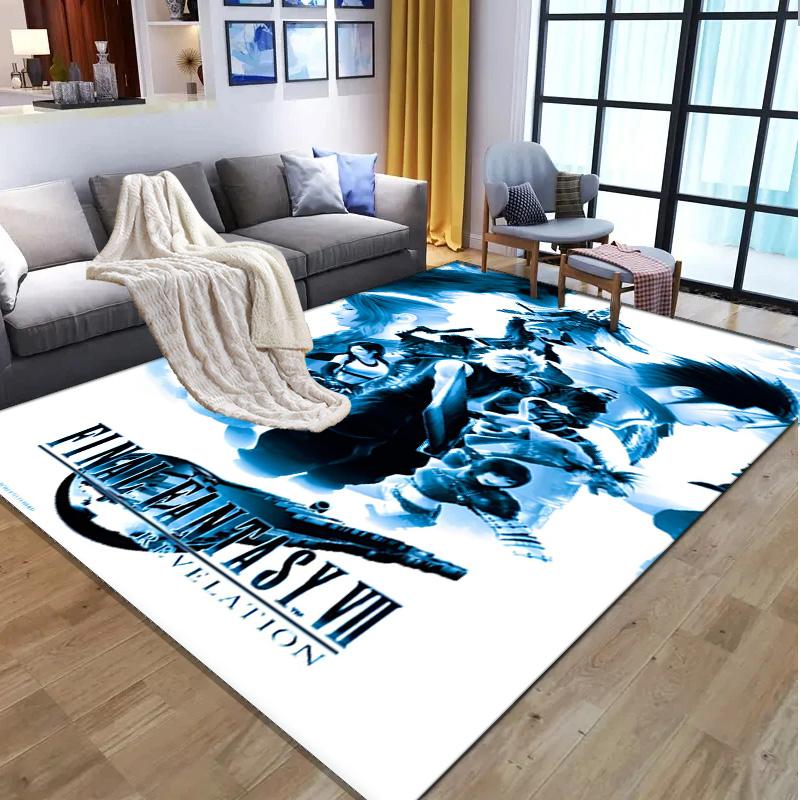 Final Fantasy Pattern Rug, Indoor/Outdoor Mat, for Picnic, Gameroom, Bedroom, Office, Living Room, Home Decor Carpet, Birthday Gift