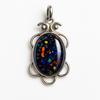 Natural Multicolor Opal 26 Ct Certified 925 Sterling Silver October Gems Pendant