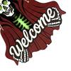 Festive Entryway Sign Halloween Skeleton Welcome Sign Spooky Wooden Grim Reaper Shaped Front Door Decoration Hanger Horror Wall Hanging Plaque