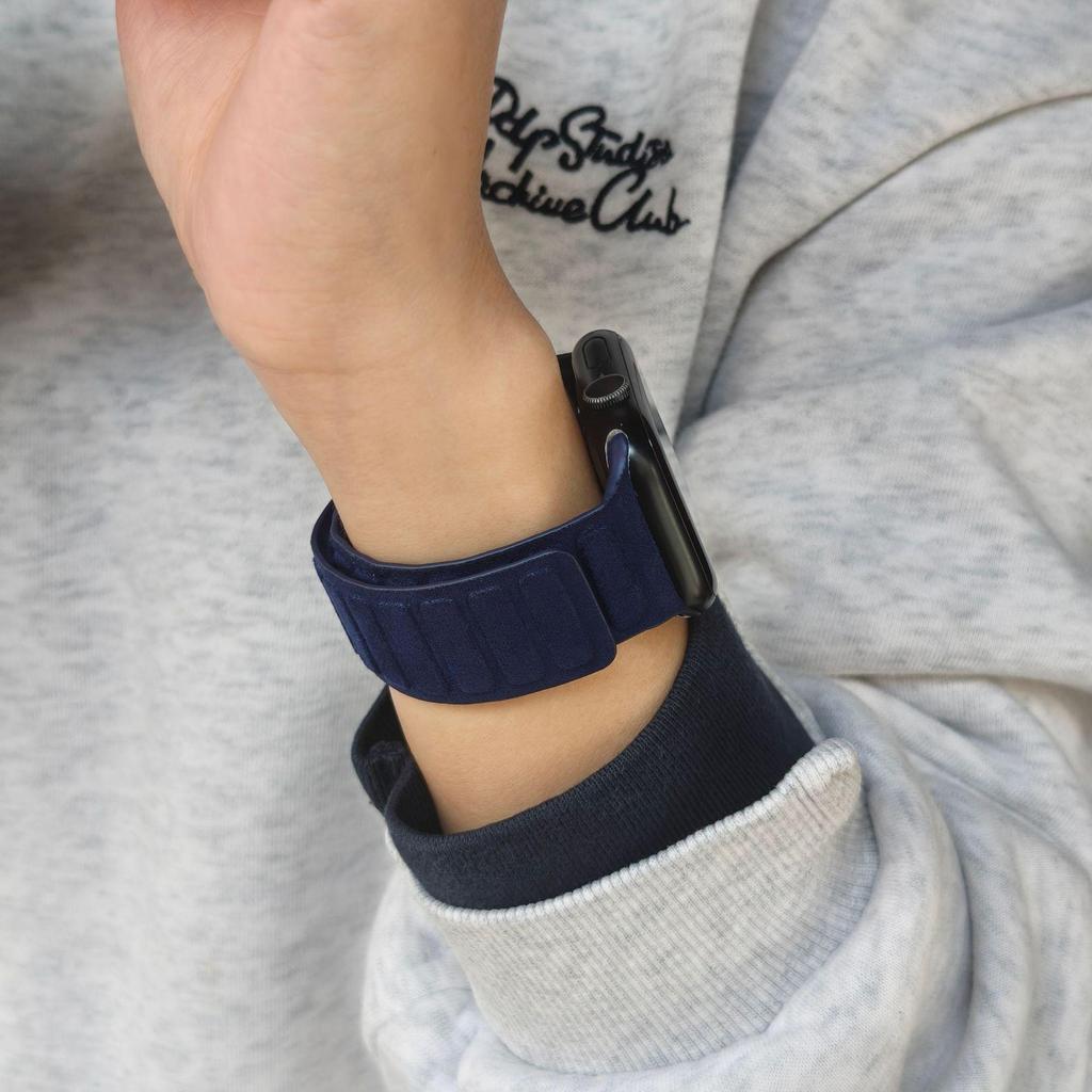 Квадратный Магнитный Ремешок из Замши и Бархата для Apple Watch S11/S10