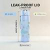 1PC School Of Fish Light Blue Print 750ml Color Plastic Sports Water Bottle Leakproof Flip Straw Lid Suitable for Sports Office Home Use