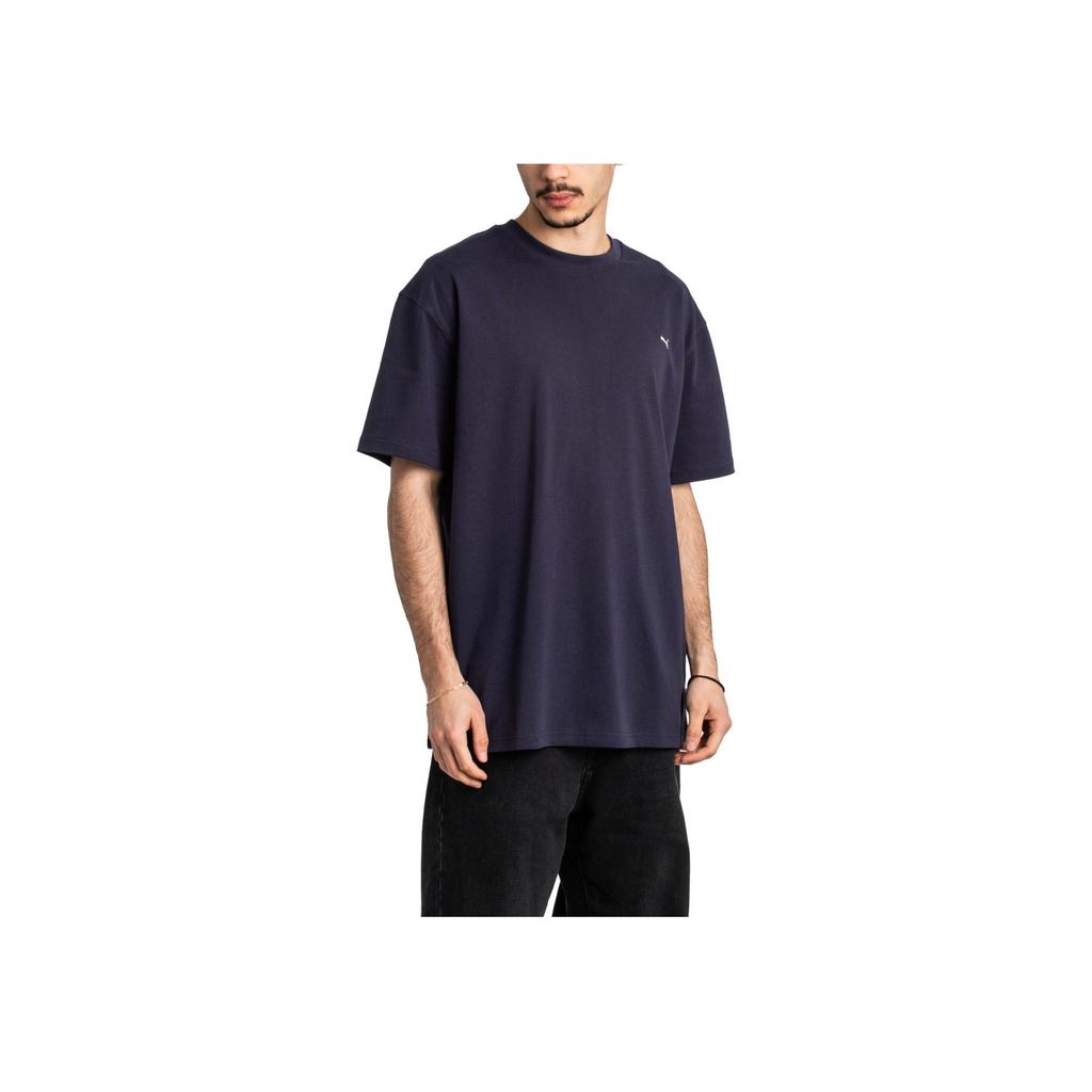 Puma Solid Color Pullover Crew Neck Casual Short Sleeve T-Shirt Men Tops Navy-Blue 624009-16