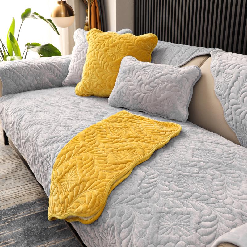 Простая зимняя короткая плюшевая диванная подушка, украшение для гостиной, противоскользящее толстое полотенце для спинки, мягкое, удобное, многоцветное, печатное, чехол для дивана