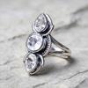 European And American New Fashion Retro Bohemian White Zircon Inlaid Women's Ring
