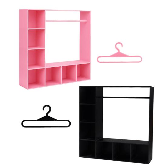 Кукольный шкаф для одежды с 10 вешалками для хранения одежды куклы-девочки