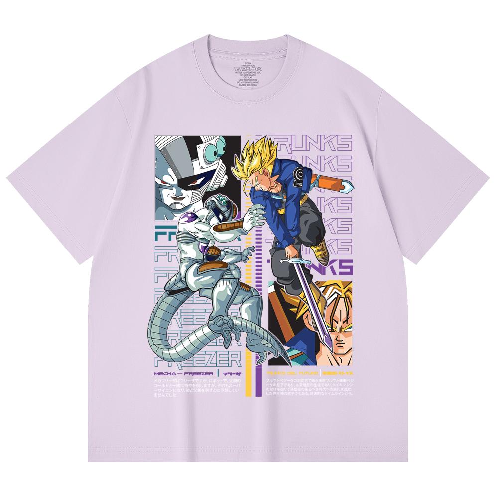 230 г/м² 100% хлопок Dragon Ball V50 Принт с Транксом и Фризой Унисекс Футболка из плотного хлопка