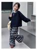 2025 New Early Autumn Girls' Turn-Down Collar Sweatshirt Set for Middle School