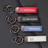 Carbon Fiber Leather Car Keychain Auto Emblem Key Ring For Honda Civic Accord Crosstour Spirior Odyssey Avancier UR-V Sienna JS1