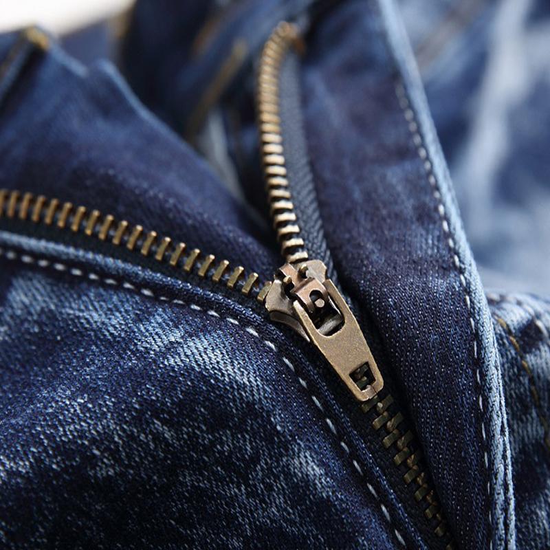 Мужские джинсы, модные брюки, европейские и американские рваные джинсы, хлопковые брюки с принтом, тонкие джинсы высокого качества для мужчин