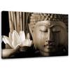 Canvas Print Buddha and Lily Flower Brown