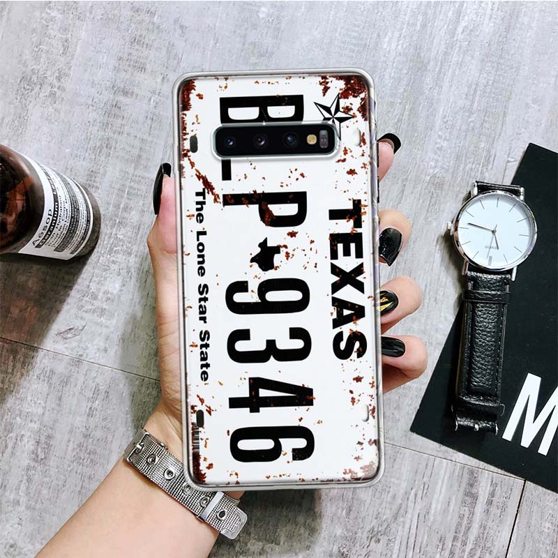 Retro License Plate Number 66 Phone Case For Samsung Galaxy S26 S25 Edge S24 S23 FE S22 Ultra S21 Plus S20 + Fundas Cover Coque