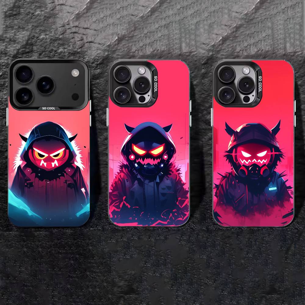 Cool Masked Guy Phone Case For iPhone 17,16,15,14,13,12,11 Plus,Pro Max,XS,Colored silver phone case