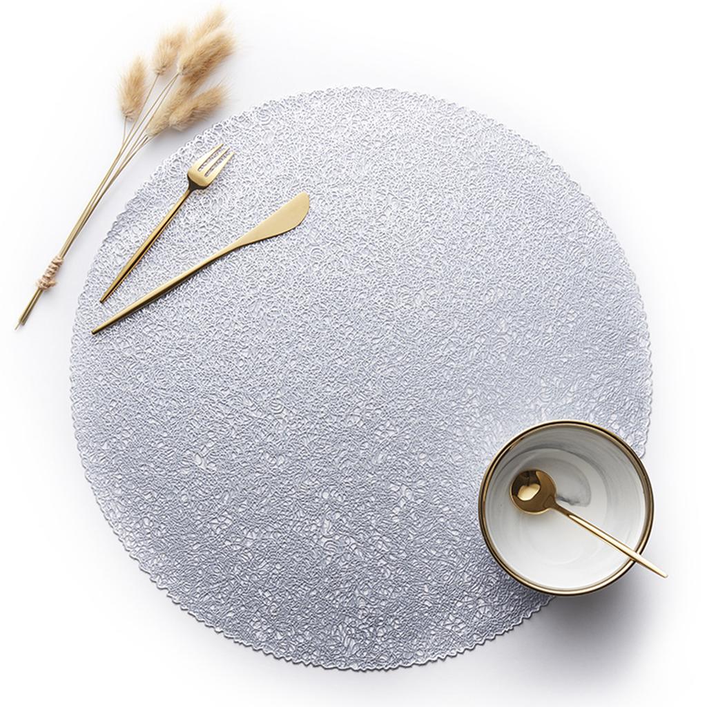Тканый настольный коврик из ПВХ, круглые салфетки, термостойкие износостойкие подушечки для чаш, подставки для чашек для напитков, для столовой, домашней кухни