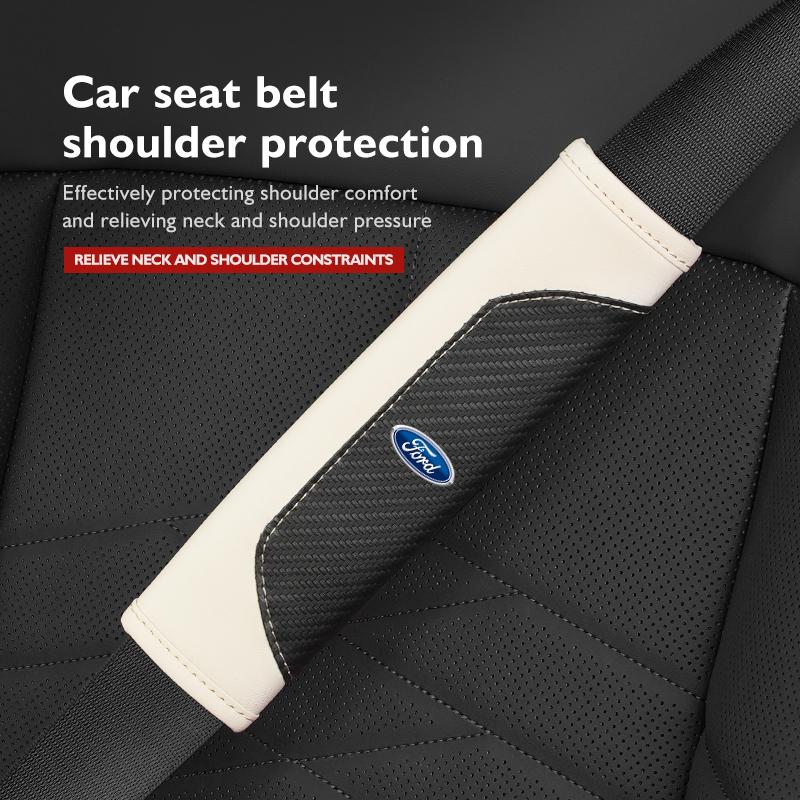 Luxury Carbon Fiber Splicing Seat Belt Cover Car Accessories For Ford Escort KA Flex Everest KA Expedition Falcon Fusion