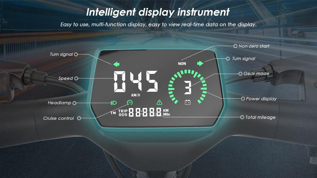 Foldable electric scooter Kukirin A1, 800W motor, 48V 13Ah battery, top speed 45km/h, cruising range 45km, 10-inch tires