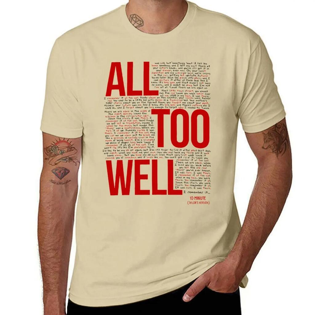 All Too Well Taylor T-Shirt funnys blanks black t-shirts for men