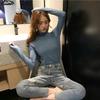 Autumn and Winter Latest Korean Version of Half High Neck Solid Color Base Shirt Fashion Ins Slim-fit All Knitted Top Female Tide