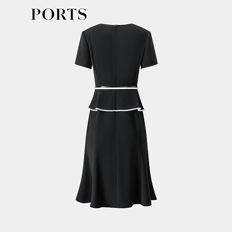 Ports Женское платье с контрастными вставками и V-образным вырезом
