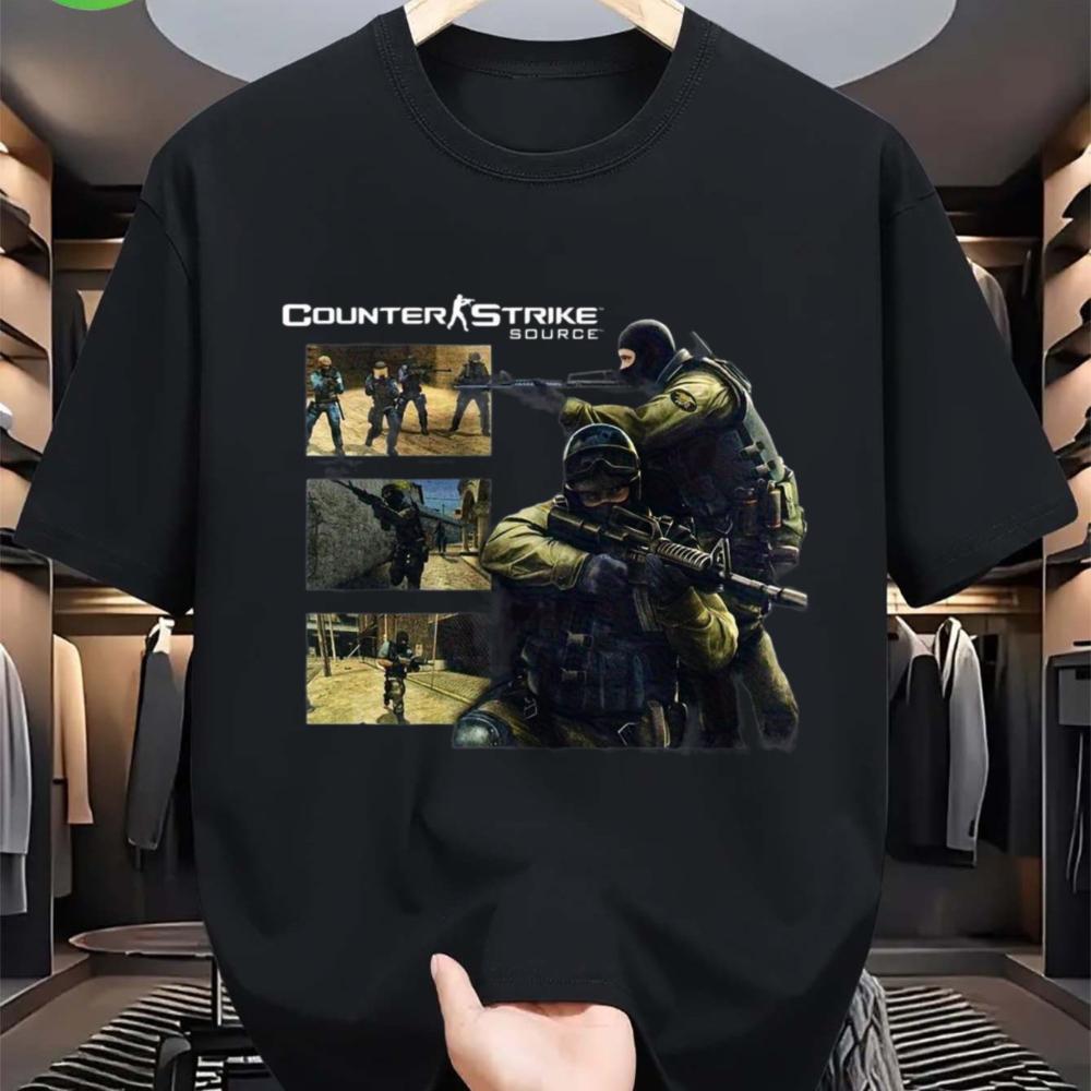 Футболка Valve Counter Strike Source Ретро Винтаж Y2K Игровая 100% Хлопок Унисекс с Графическим Принтом Персонажа