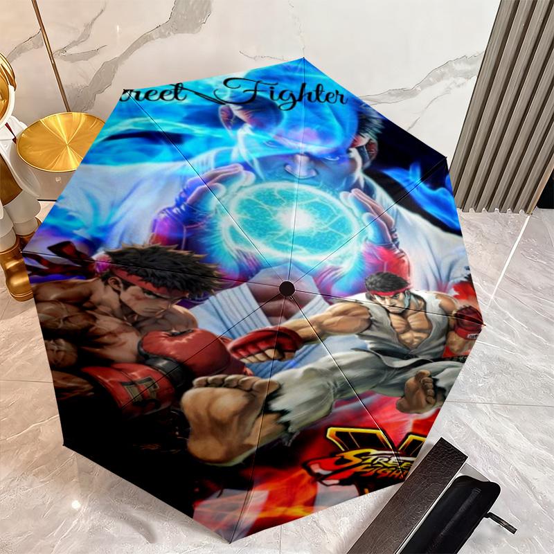 Street Fighter Ii Characters Automatic Umbrella - Suitable Travel Portable Umbrella Outdoor sun shading umbrella Suitable For All Seasons