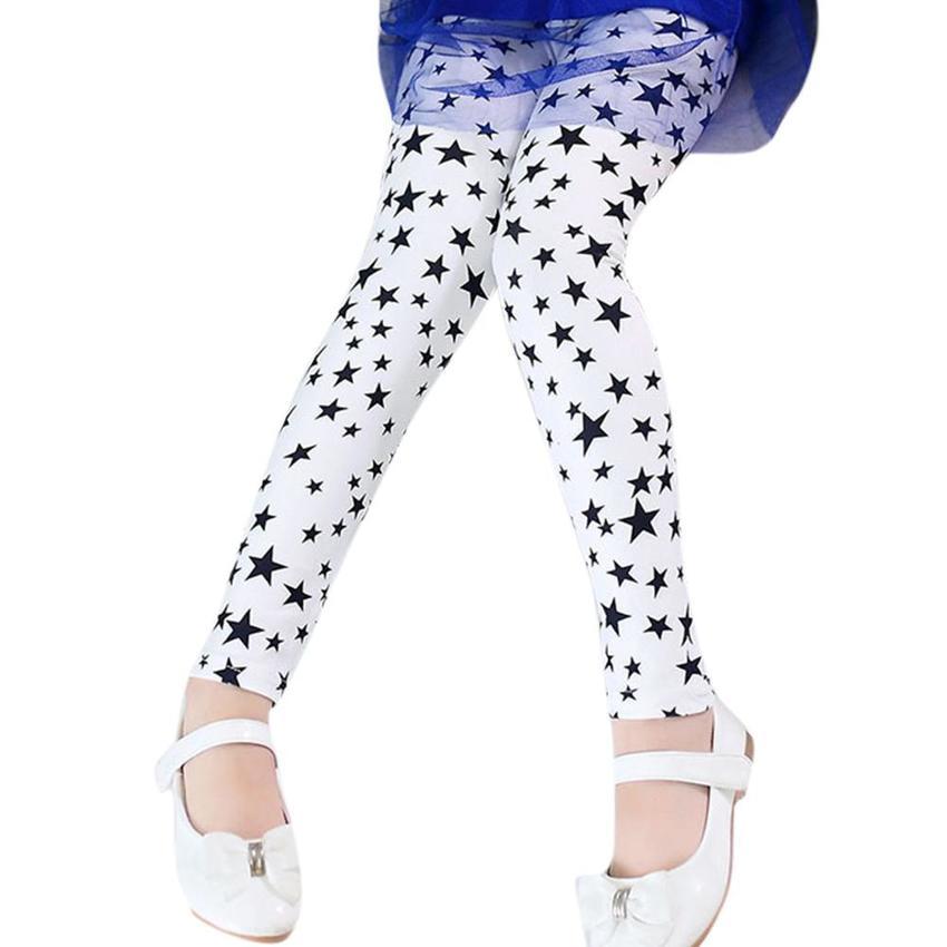 Slim Girls Printed Leggings Kids Casual Long Pants Outdoor Children All Match Trousers