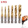 Titanium Coated Tap Drill Bit Set High Speed Steel HSS Screw Thread Bit Metal Working