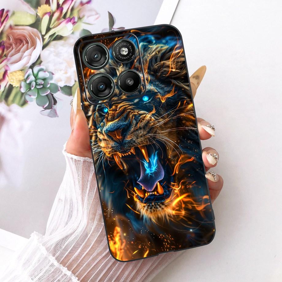 Чехол для телефона Motorola Moto G67 Power G57 Power Мягкая силиконовая накладка Дизайн с бабочкой, драконом, кошкой, цветами Capa Motorola G57 Funda
