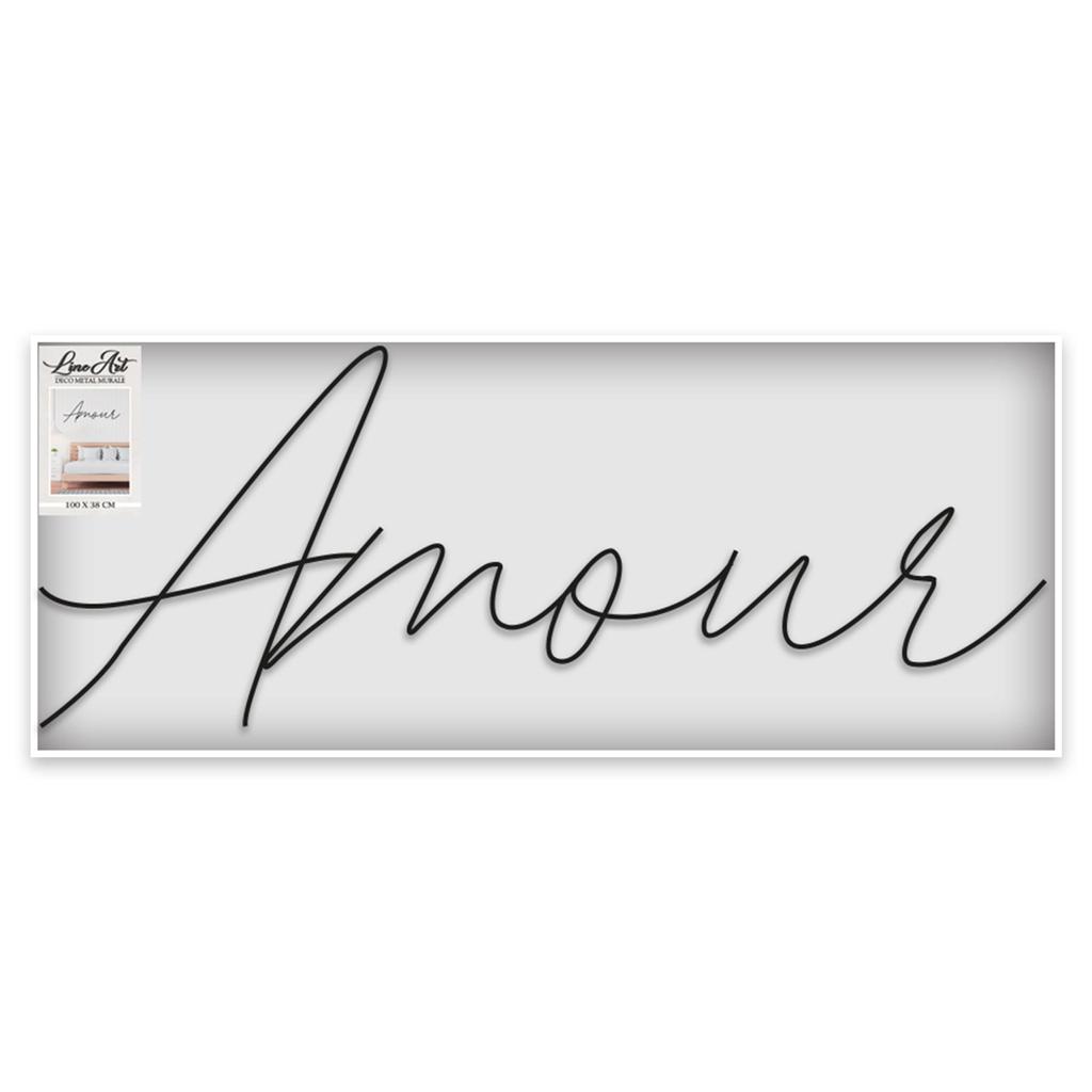 Les Trésors De Lily [A1077] — Металлическое украшение XXL «Amour», чёрное — 100x38 см