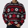 Men's Crew Neck Pullover Sweaters Loose Fit Long Sleeve Knit Cozy Christmas Jumpers Sweater Ugly Knitted Xmas Sweaters Casual Snowflake Knitwear Men
