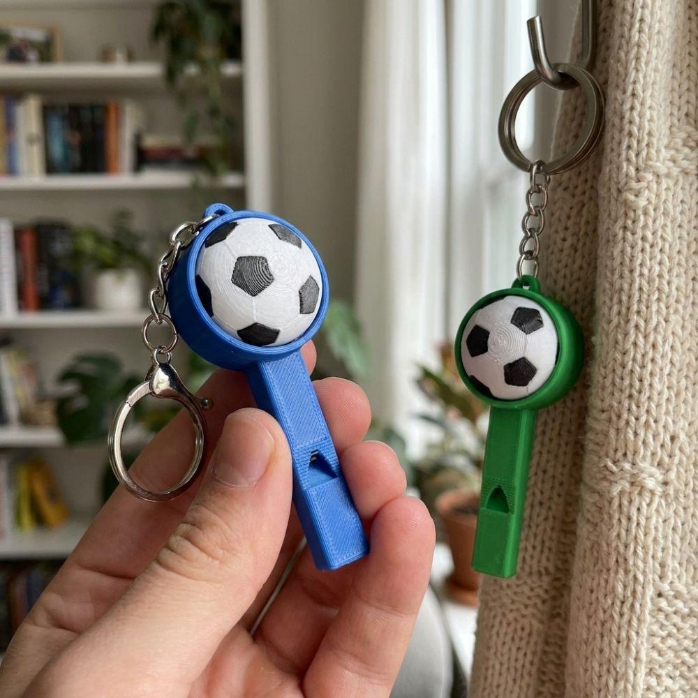 Football 3D Printed Clicker Ball Keychain Funny Football Whistle Press Keychain Backpack Pendant
