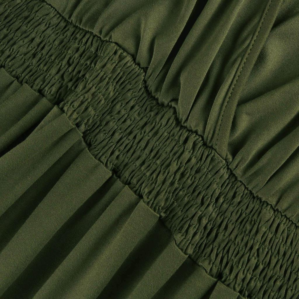 Women's Summer Fashion Sexy Comfortable Wrap Waist Maxi Dress V Neck Side Slit Casual Dress A-Line Long Short Sleeve Solid Color Dress