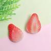 Hot Selling 100Pcs Resin Strawberry Fruit With No Holes Half Strawberry Flat Back Cabochons Embellishment for Crafts Accessories