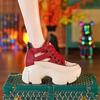 Летние босоножки на танкетке, кожаные кроссовки для женщин, высокая платформа, пляжные, готические, панк, повседневные, дышащие, прогулочные тапочки