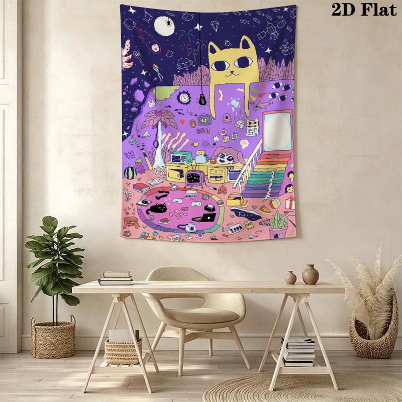 OMORI Theme Pattern Home Decor Tapestry, Wall Hanging, Decorative RV Wall Cloth.XGT0914175