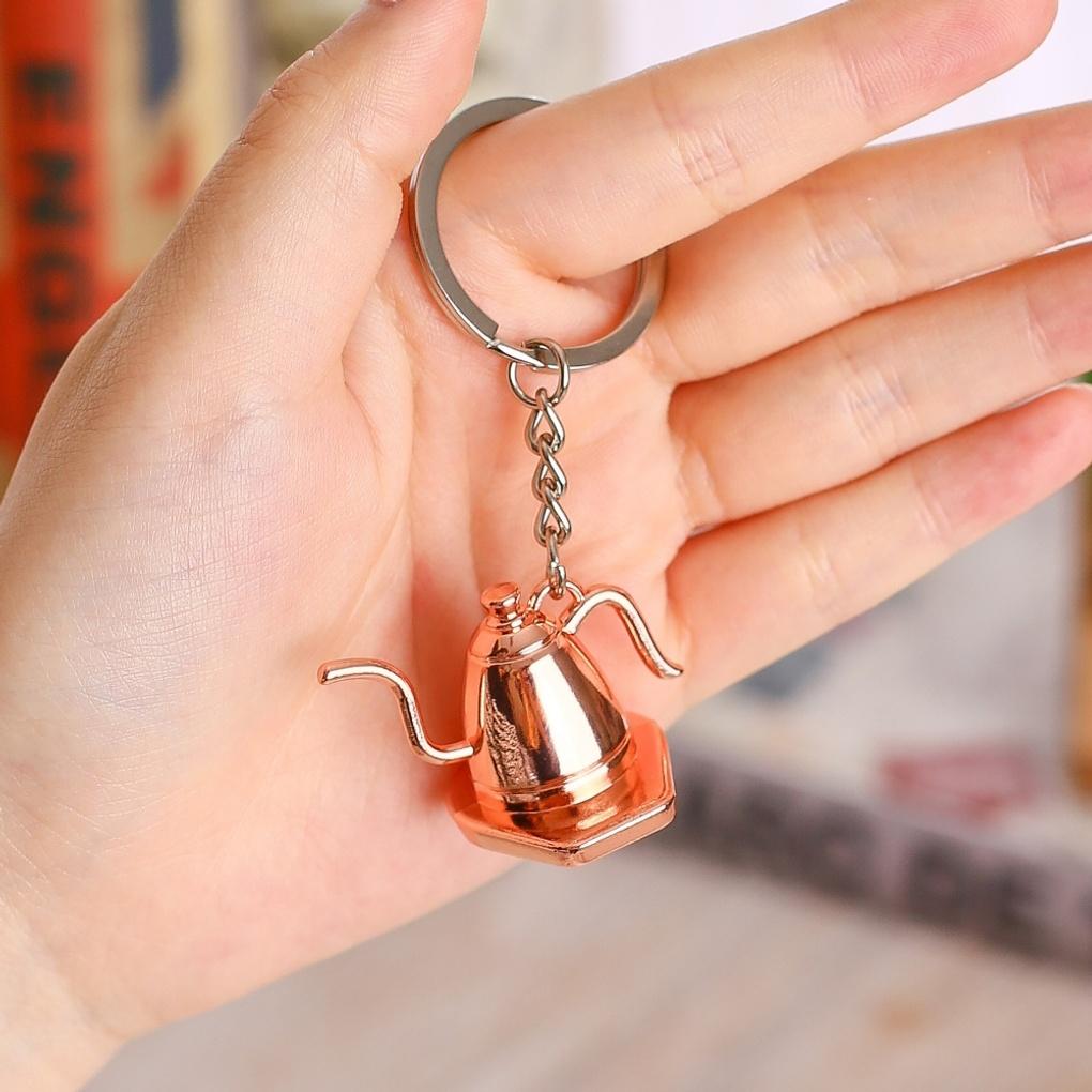 Coffee pot keychain 2-piece set (rose gold) key ring