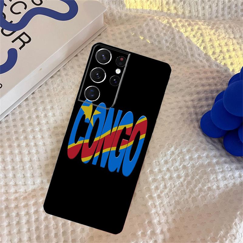 Congo Democratic Republic Flag Phone Case For Samsung Galaxy S25 Ultra S9 S10 S20 S22 S21 FE S23 S24 Plus Portector Cover