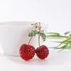 Брелок для автомобиля со стразами Cherry, модный женский аксессуар - 3D-подвеска в виде фруктов из сплава