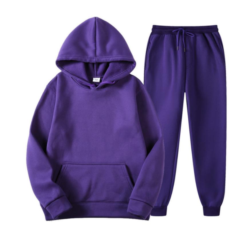 Sports Suit Autumn Winter Tracksuit Casual Solid Sportswear Running Jogging Suits Hoody Sweatpants 2pcs Sets